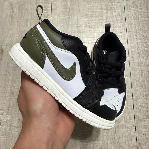 Nike Toddler's Air Jordan 1 Low Alt Black/White-Medium Olive-Sail DR9747 092 T9C - Picture 1 of 6